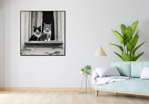 Plakat 100x100cm Para w Oknie na Arena.pl