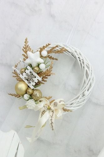 Wianek świąteczny na drzwi ozdoba stroik KOLORY na Arena.pl