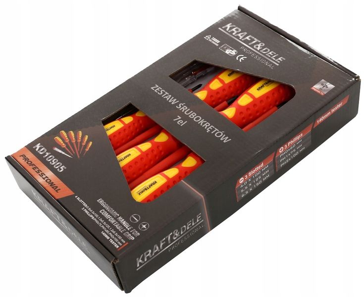 ZESTAW WKRĘTAKI ŚRUBOKRĘTY IZOLOWANE + PRÓBNIK DO PRĄDU PROBÓWKA TESTER x7 zdjęcie 13