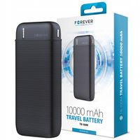 Powerbank 10000 mAh czarny FOREVER MOCNA BATERIA poręczny lekki elegancki