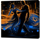 Obraz 90x90cm Taniec w Świetle Nocnej Aury