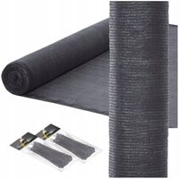 SIATKA CIENIUJĄCA 1,5x50m OSŁONA MASKUJĄCA NA OGRODZENIE PŁOT 75% GRAFITOWA