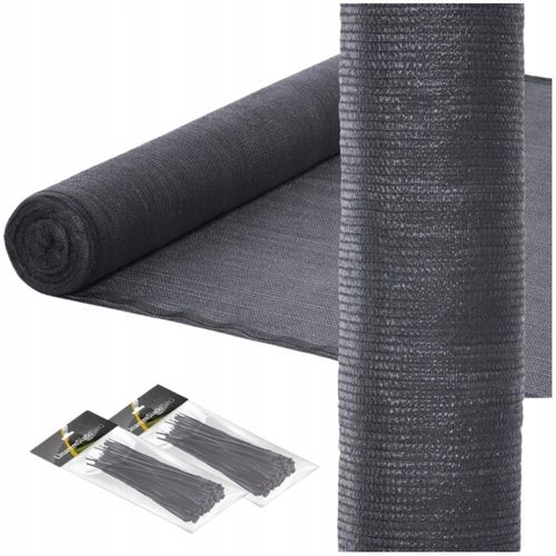 SIATKA CIENIUJĄCA 1,5x50m OSŁONA MASKUJĄCA NA OGRODZENIE PŁOT 75% GRAFITOWA na Arena.pl