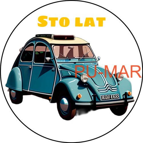 Opłatek na tort Urodziny Citroen Samochód Auto Logo Tekst Gratis Gruby 20cm na Arena.pl