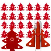 ŚWIĄTECZNE ETUI NA SZTUĆCE POKROWIEC 24 SZTUK CHOINKA DEKORACJE OZDOBY STÓŁ