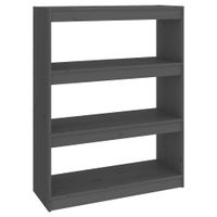 Regał na książki/przegroda, szary, 80x30x103,5 cm, sosnowy