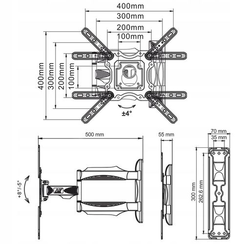 Obrotowy uchwyt do telewizora TV LCD LED 32' - 55' na Arena.pl