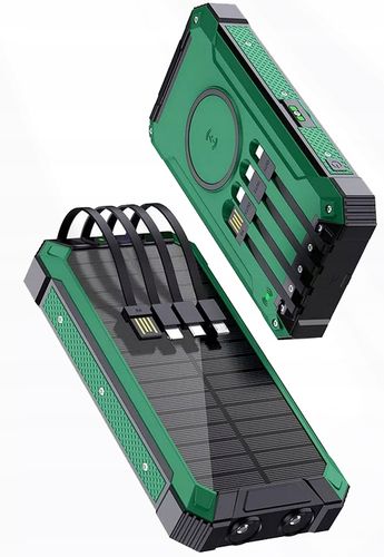 POWERBANK ŁADOWARKA PANEL SOLARNY INDUKCYJNY 30000mAh 6xUSB LATARKA 2x LED na Arena.pl