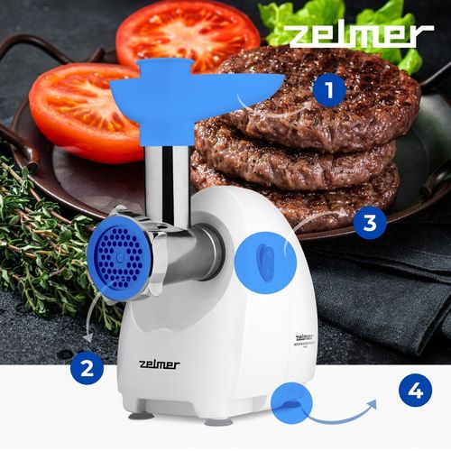 MASZYNKA DO MIELENIA MIĘSA MASZYNA ELEKTRYCZNA ZELMER 1900W 2,5 KG/MIN na Arena.pl