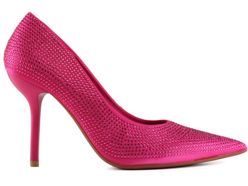 Różowe szpilki damskie zdobione cyrkoniami 37 na Arena.pl