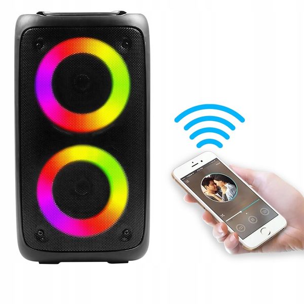 Głośnik Bluetooth Boombox Mobilny USB RADIO LED Bezprzewodowy Przenośny MP3 zdjęcie 9