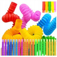 Rurki Tuby Sensoryczne Montessori Antystresowe Łączone Zestaw 80 Rurek XXL