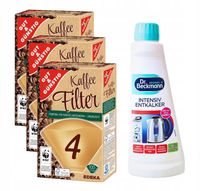 3X 100 G&G Filtry do Kawy Ekspresu rozm.4 + Dr.Beckmann Odkamieniacz