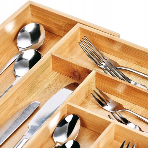 ORGANIZER NA SZTUĆCE WKŁAD DO SZUFLADY REGULOWANY BAMBUSOWY DREWNIANY na Arena.pl
