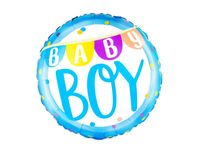 Balon foliowy, „Baby Boy”, niebieski, 45 cm (18 cali) [balon z helem]