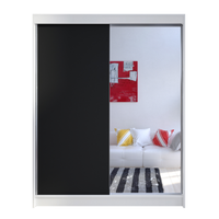 Szafa przesuwna Camino I z lustrem 150cm - BIAŁY/CZARNY