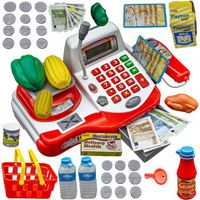 KASA FISKALNA SKLEPOWA dla dzieci ZABAWA W SKLEP akcesoria produkty koszyk