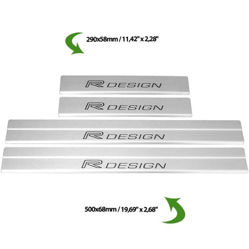 Listwa progowa VOLVO V40 MK2 R DESIGN Stal nierdzewna 304 mat z czarnymi na Arena.pl