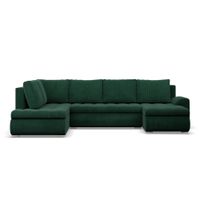 Duży narożnik U, lewostronny, BOSCO, sztruks, 300cm, zieleń | TYLETEGOTU