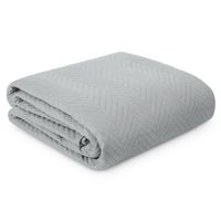 Narzuta na łóżko pikowana LEN 200X220 srebrna