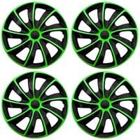 4x Kołpaki 17 cali uniwersalne NRM QUAD BICOLOR ZIELONO CZARNE Komplet
