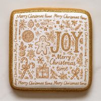 CIASTKO LUKROWANE ŚWIĄTECZNE JOY NO4 KWADR ROZ.S RĘCZNIE ROBIONE