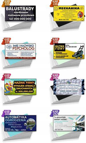 Wizytówki firmowe 200 szt RÓŻNE WZORY do wyboru BORÓWKA AMERYKAŃSKA na Arena.pl