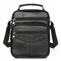 SASZETKA LISTONOSZKA MĘSKA SKÓRZANA TORBA NA RAMIĘ Z KIESZONKAMI DO