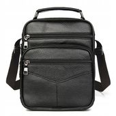 SASZETKA LISTONOSZKA MĘSKA SKÓRZANA TORBA NA RAMIĘ Z KIESZONKAMI DO