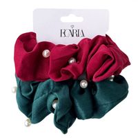 zestaw 2  gumek do włosów, frotki z perłami gum198