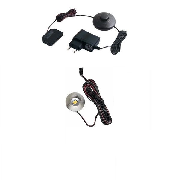 Zestaw podświetlenie mebli 1 x oprawa LED Iris 12V DC biała ciepła zdjęcie 1