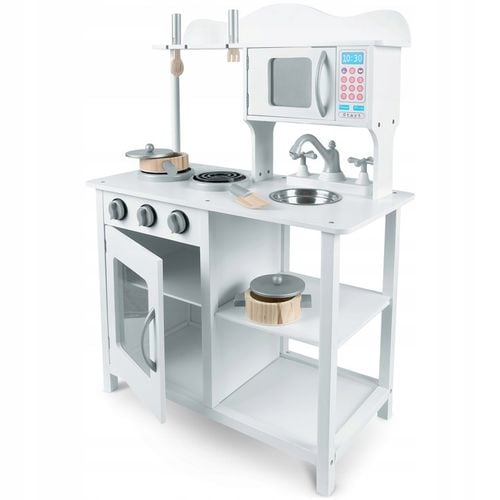 ZESTAW KUCHNIA DREWNIANA DLA DZIECI KUCHENKA RETRO DUŻA PALNIKI + ACKESORIA na Arena.pl