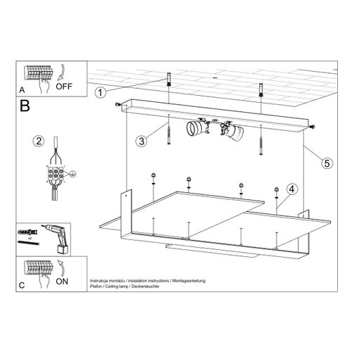 Plafon MASSIMO biały na Arena.pl