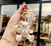 Brelok do Torebki kluczy zawieszka miś misio B129_Beżowy