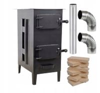 Piec Piecyk SZAMOTOWY Koza ZEUS  + ZESTAW RUR ATEST POLSKA produkcja