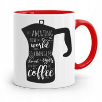 Dla Baristy Baristki Kawiarki Kubek Czerwony Z Nadrukiem Ze Zdjęciem