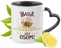 Dla Basi Kubek Czarny Z Uszkiem W Kształcie Serca Na Prezent Z Nadrukiem