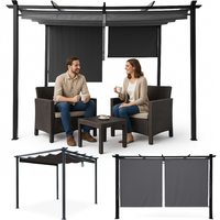 Pergola ogrodowa 3x4 m stalowa 2,4 m wodoodporna z 4 markizami bocznymi