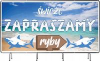 BANER REKLAMOWY 100x50cm różne wzory ŚWIEŻE RYBY restauracja