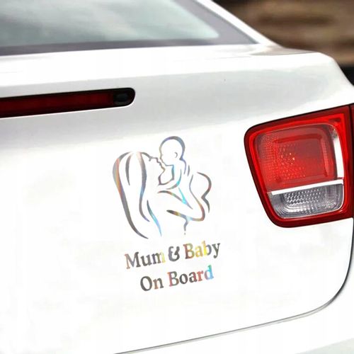 Naklejka Mum & Baby on Board Ostrzeżenie Znak Informacja dla Kierowców Hit na Arena.pl
