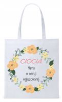 Dla Cioci Cioteczki Torba Eco Biała Shopper Z Nadrukiem Ze Zdjęciem