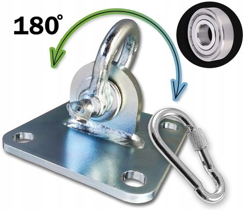 Mocowanie sufitowe z ŁOŻYSKIEM szeklą hak montażowy 180 stopni OCYNKOWANY na Arena.pl