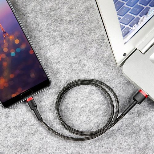 Kabel USB do USB-C Baseus Cafule 2A 3m (czerwono-czarny) na Arena.pl