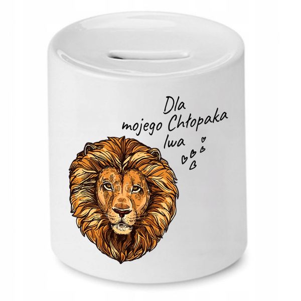 Skarbonka Dla Chłopaka Mojego Chłopaka Lwa Z Nadrukiem Ze Zdjęciem zdjęcie 1