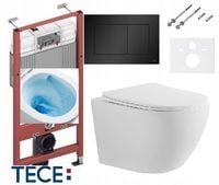 STELAŻ TECE ZESTAW 7w1 + MUSZLA TORNADO ARBO + PRZYCISK CZARNY MAT +