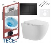 STELAŻ TECE ZESTAW 7w1 + MUSZLA TORNADO ARBO + PRZYCISK CZARNY MAT +