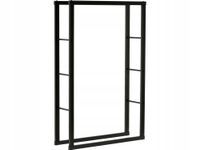 STOJAK NA DREWNO OPAŁOWE KOMINKOWE METALOWY CZARNY MAT 80x25x100cm 130kg