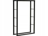 STOJAK NA DREWNO OPAŁOWE KOMINKOWE METALOWY CZARNY MAT 80x25x100cm 130kg