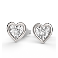 SREBRNE KOLCZYKI SERDUSZKA Z CYRKONIAMI NA SZTYFT PRÓBA SREBRA 925 DOSTĘPNE RÓŻNE KOLORY