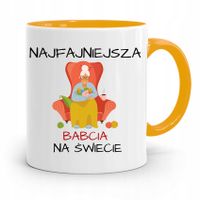 Kubek Żółty Dzień Babci Najfajniejsza Babcia Z Nadrukiem Ze Zdjęciem